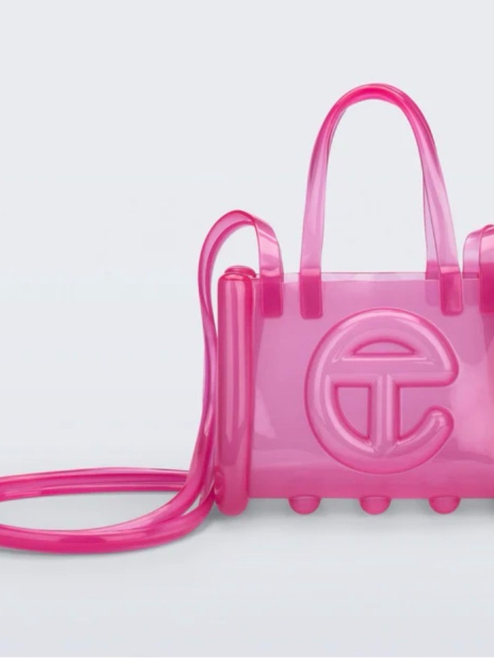 Telfar x Melissa Small Jelly Shopper Bag in Clear Pink - Perfect Condition